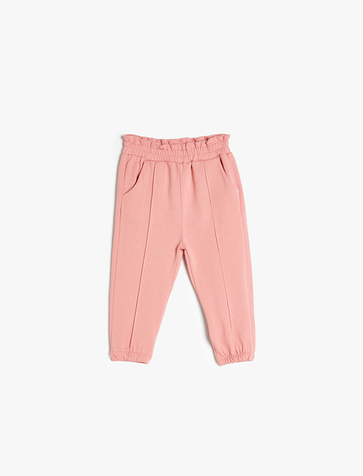 Jogger Eşofman Altı Beli Lastikli Cepli Beli Fırfırlı