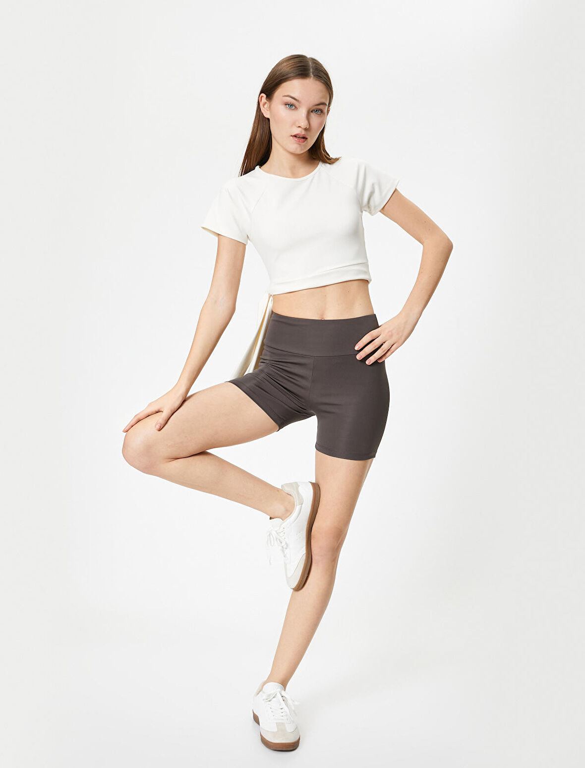 Spor Biker Tayt Ekstra Mini Yüksek Bel Slim Fit
