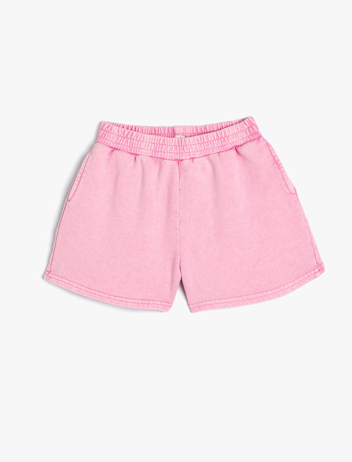 Basic Mini Şort Beli Lastikli Cepli Pamuklu