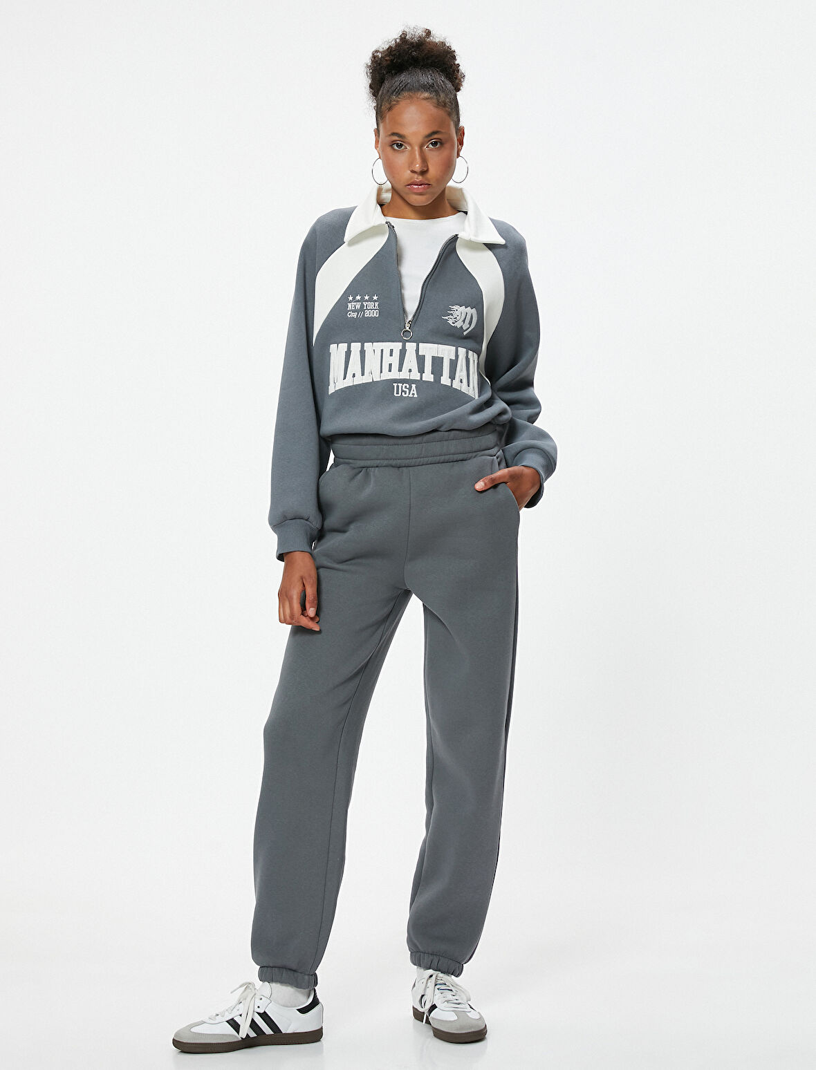 Jogger Eşofman Altı Yıkamalı Beli Bağcıklı Cepli