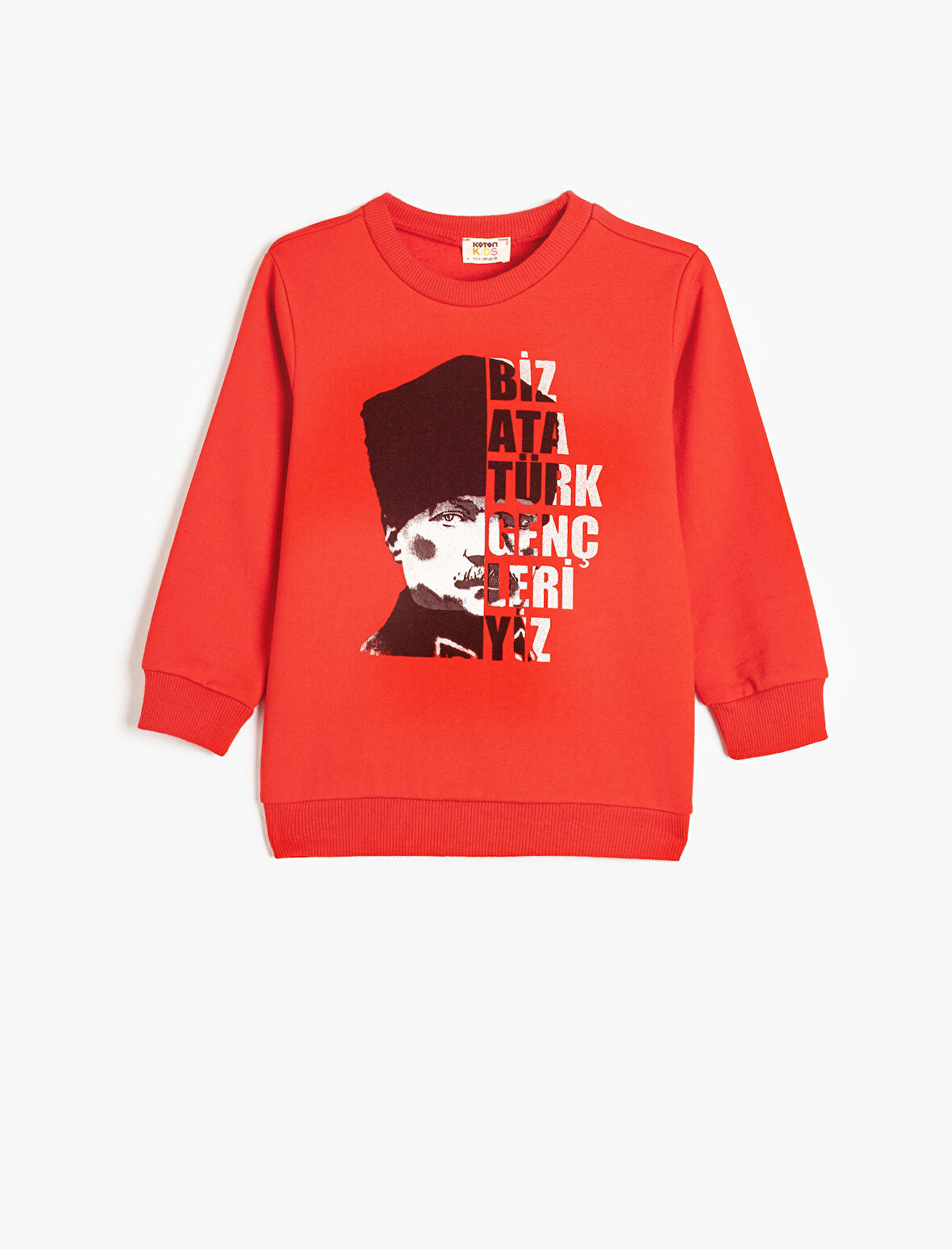 Atatürk Sweatshirt Baskılı Uzun Kollu Bisiklet Yaka