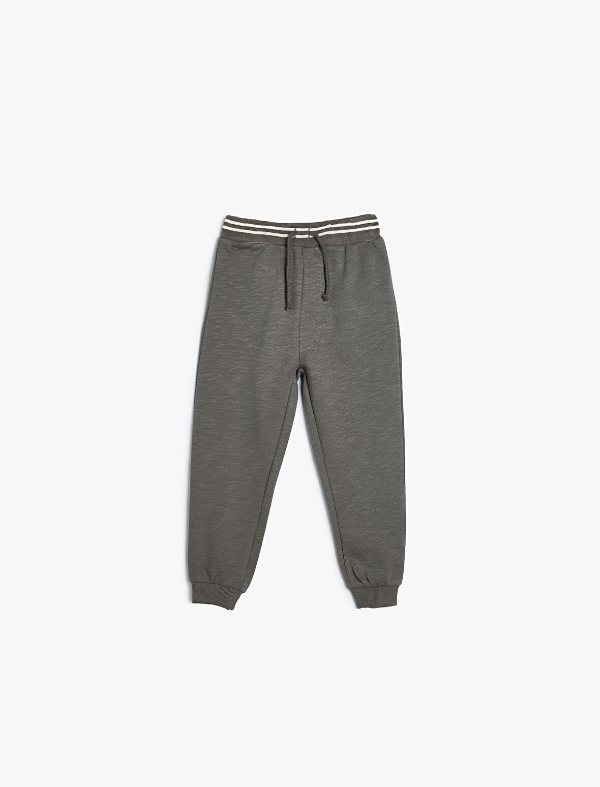 Jogger Eşofman Altı Beli Bağlamalı Slogan Baskılı Pamuklu Şardonlu