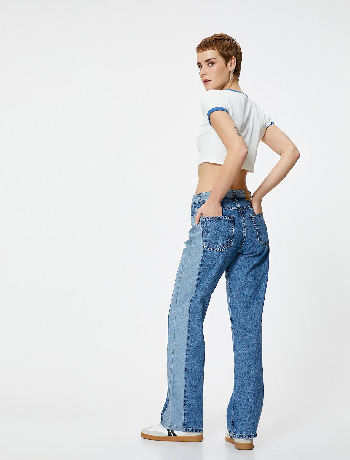 Straight Jean Çift Renkli Cepli Pamuklu - Nora 90's Jeans