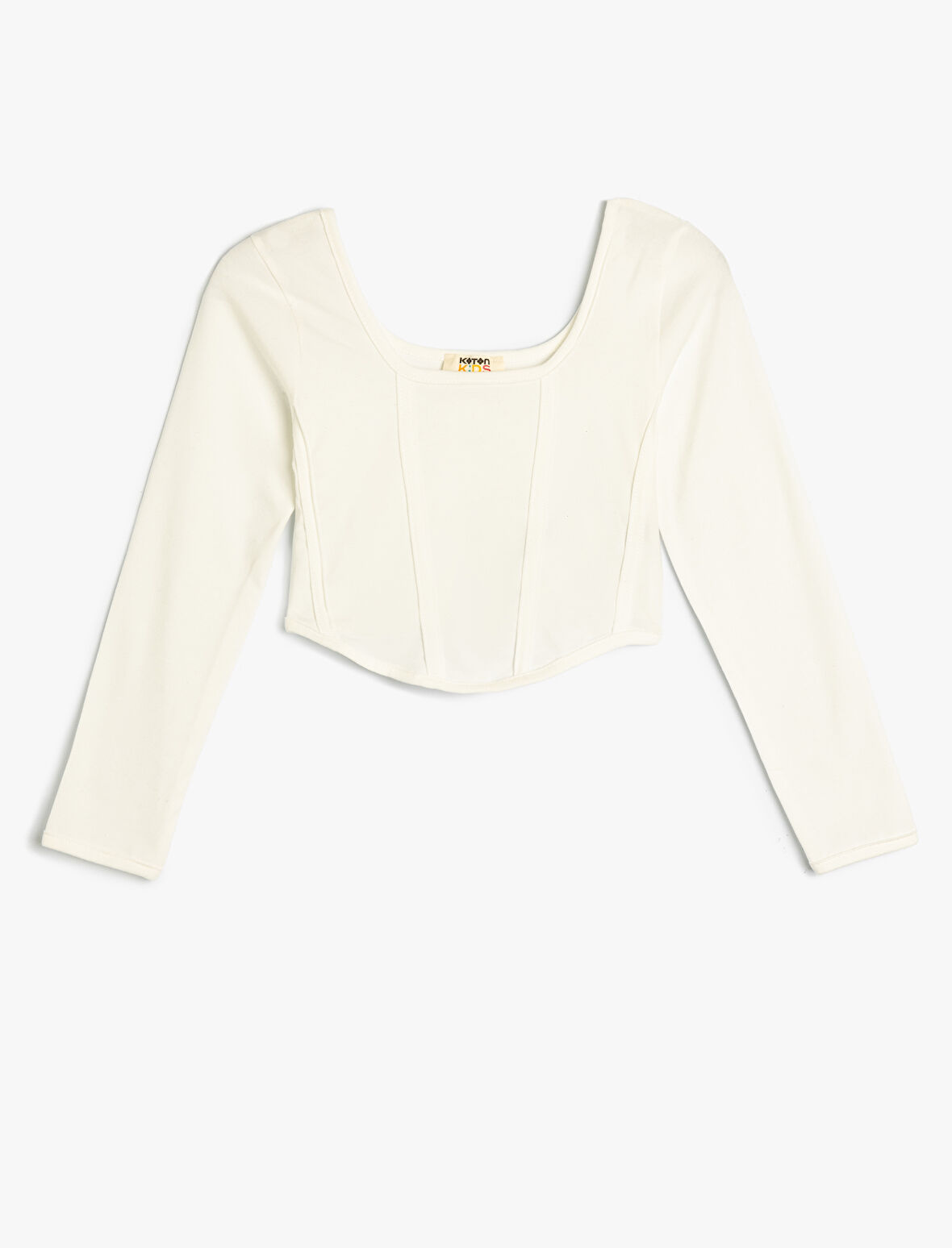 Tişört Bisiklet Yaka Uzun Kollu Dikiş Detaylı Pamuklu