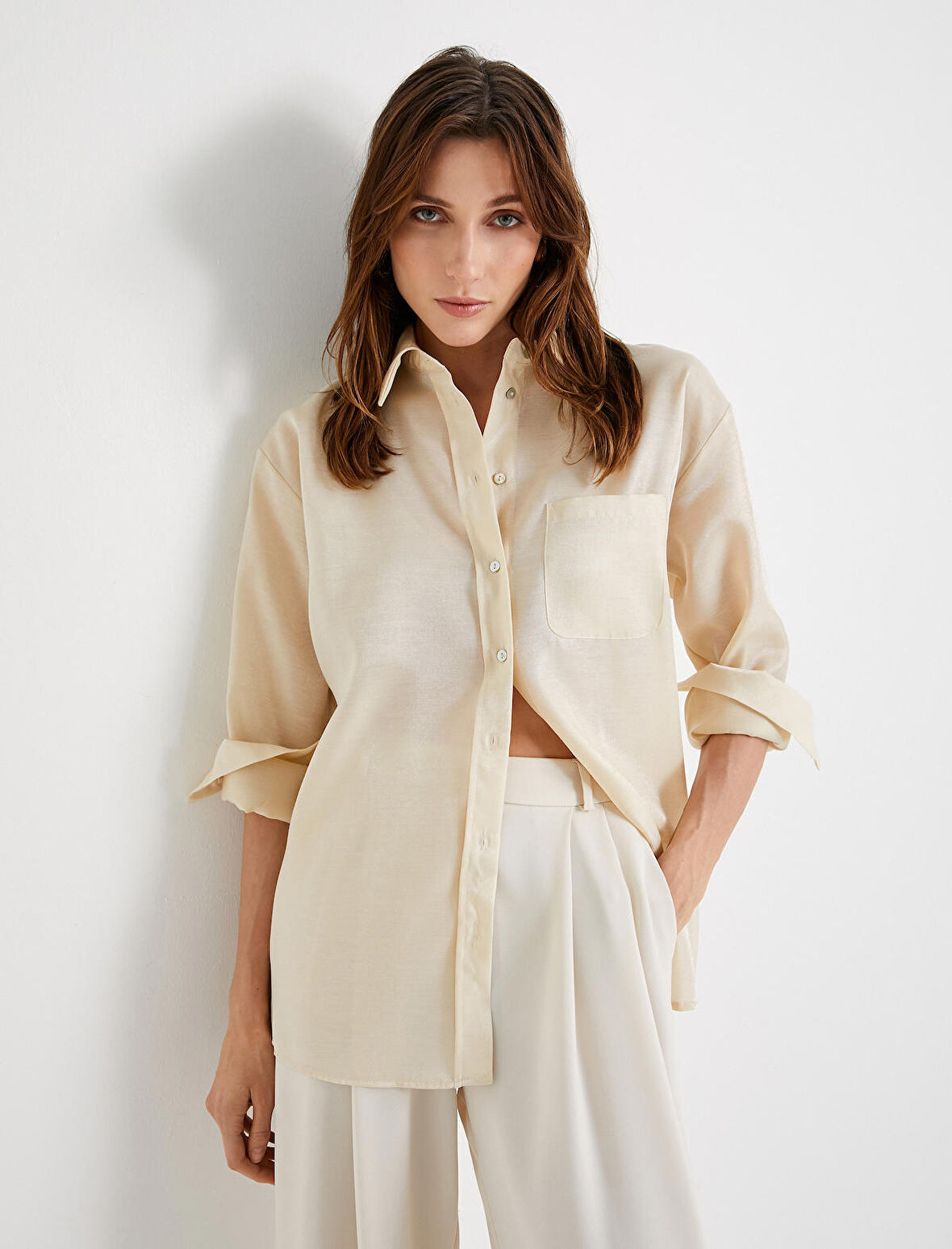 Gömlek Cep Detaylı Uzun Kollu 