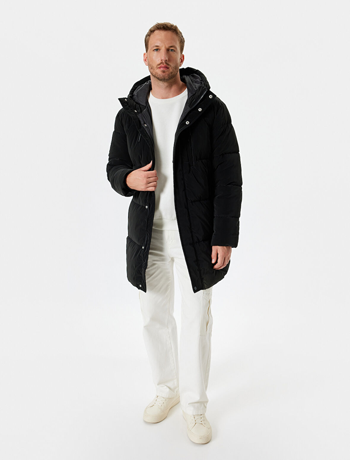 Anorak Mont Kapşonlu Slim Fit Fermuarlı Cep Detaylı