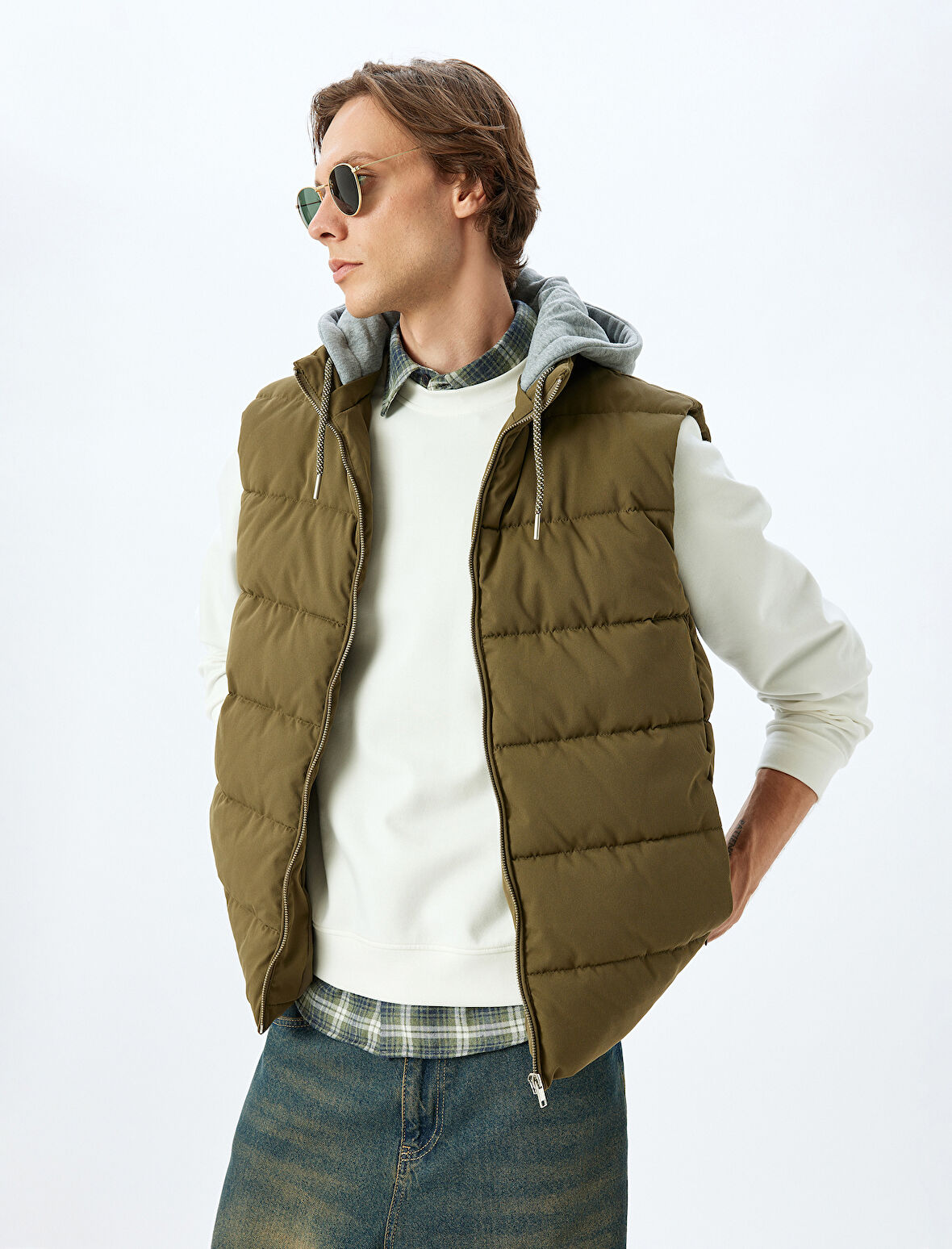 Şişme Yelek Slim Fit Fermuarlı