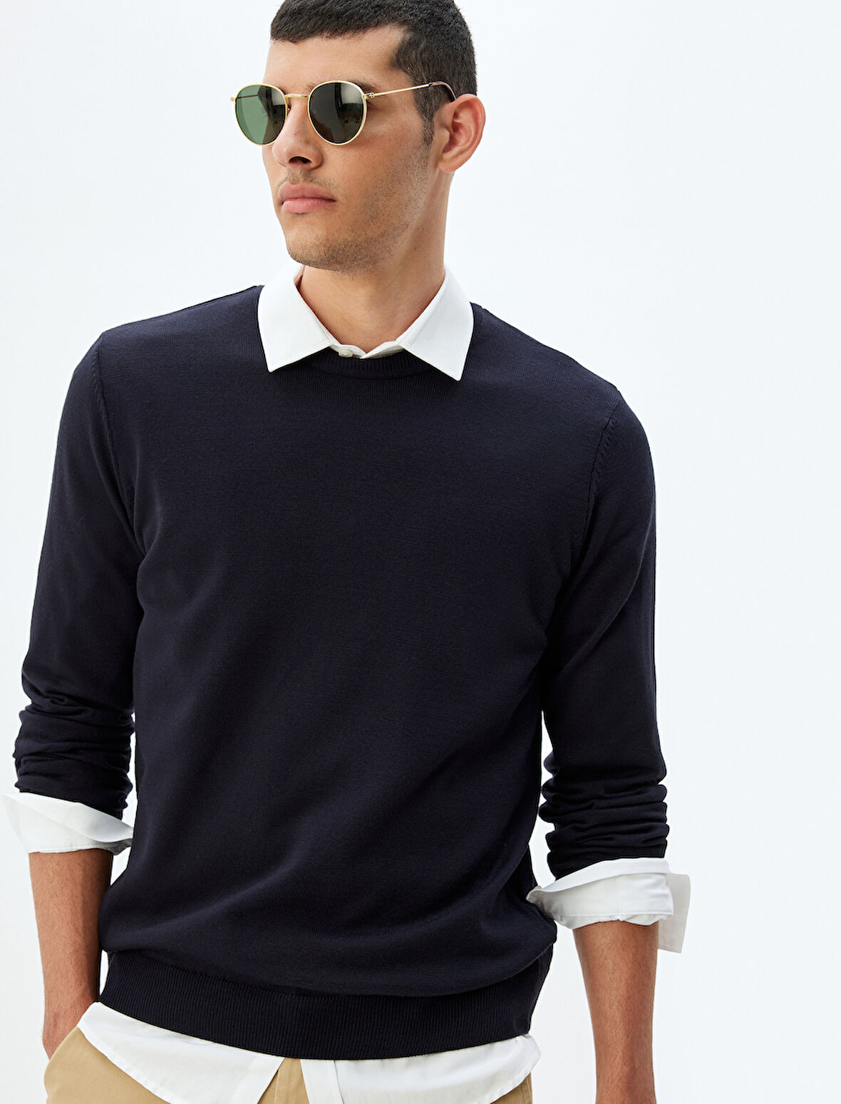 Triko Kazak Basic Bisiklet Yaka Uzun Kollu 