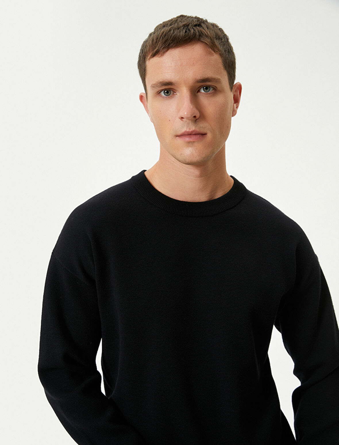 Basic Kazak Bisiklet Yaka Uzun Kollu