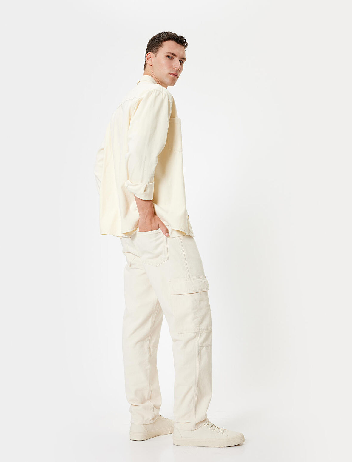 Oversize Kargo Pantolon Cep Detaylı Pamuklu
