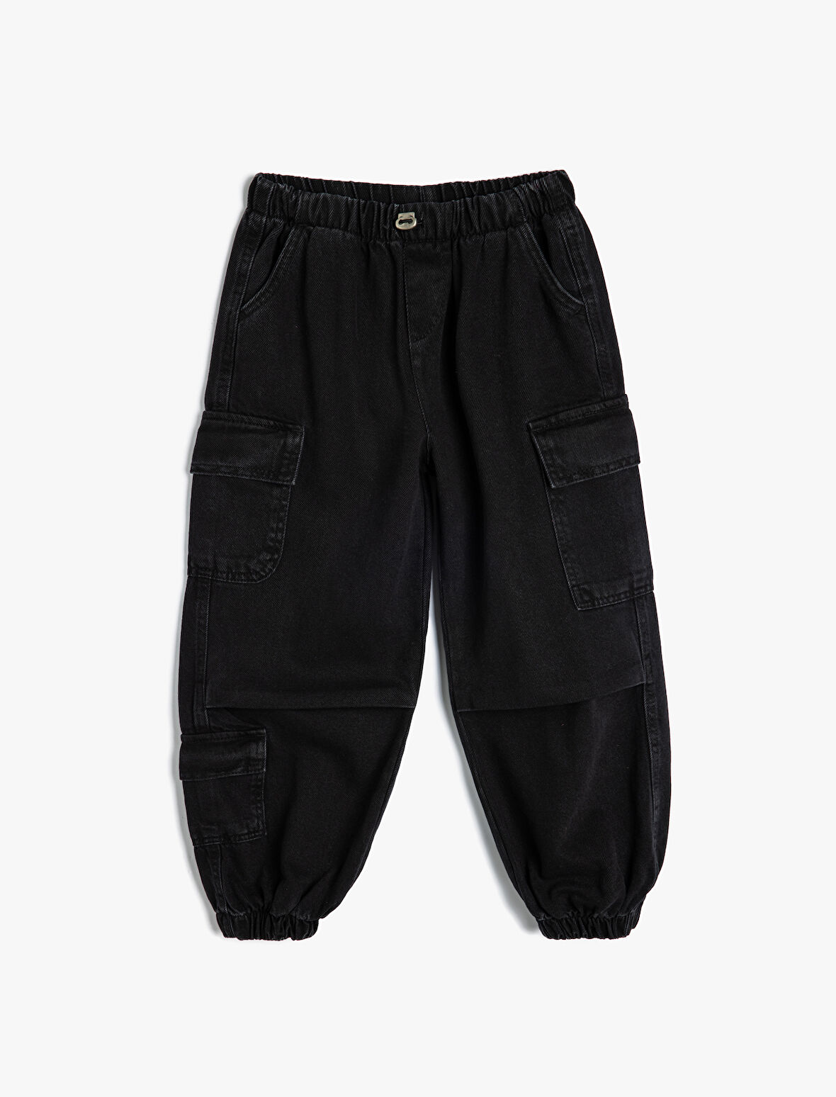 Jogger Kot Pantolon Kargo Cepli Düğmeli Pamuklu