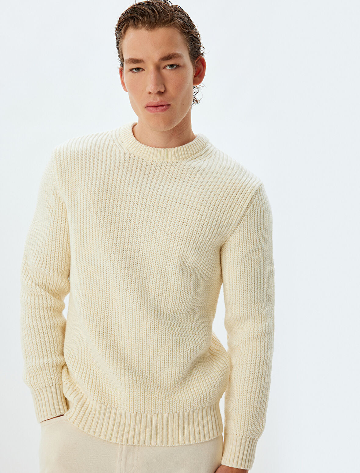 Kışlık Triko Kazak Basic Bisiklet Yaka 