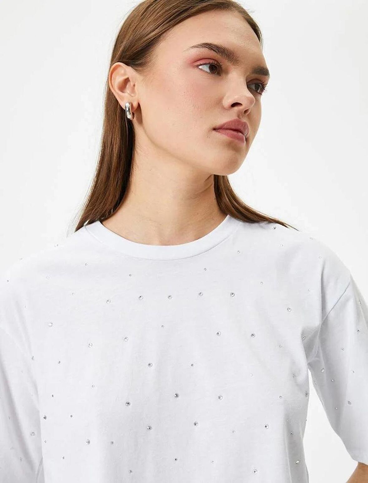 4SAL10790IK Koton Kadın T-shirt EKRU