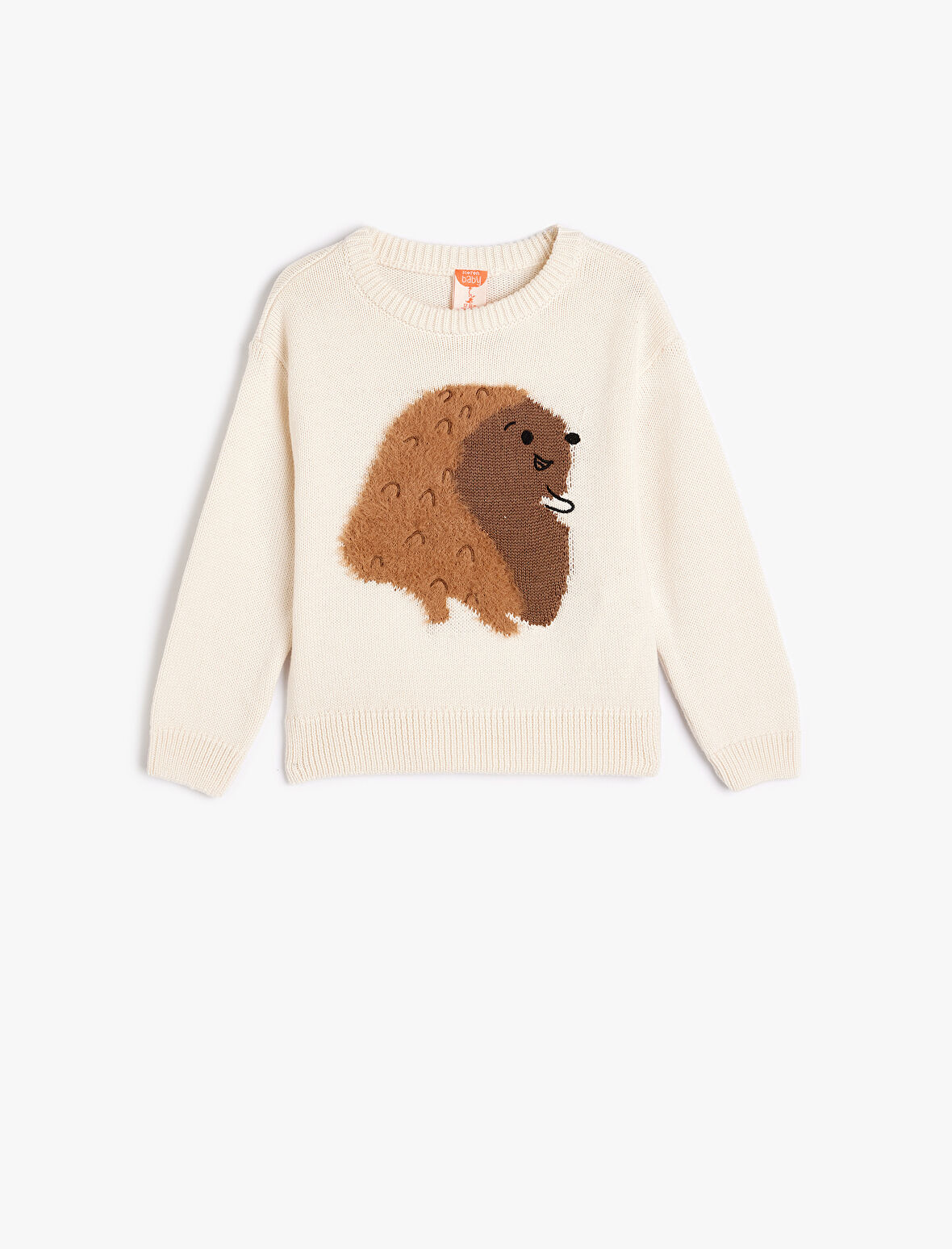 Triko Kazak Kirpi Aplikeli Uzun Kollu Bisiklet Yaka