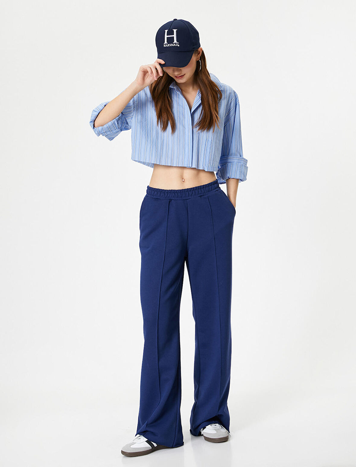 Geniş Paça Eşofman Nervürlü Rahat Kalıp