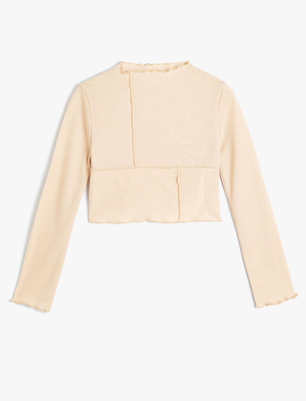 Tişört Slogan Dikiş Detaylı Uzun Kollu Bisiklet Yaka