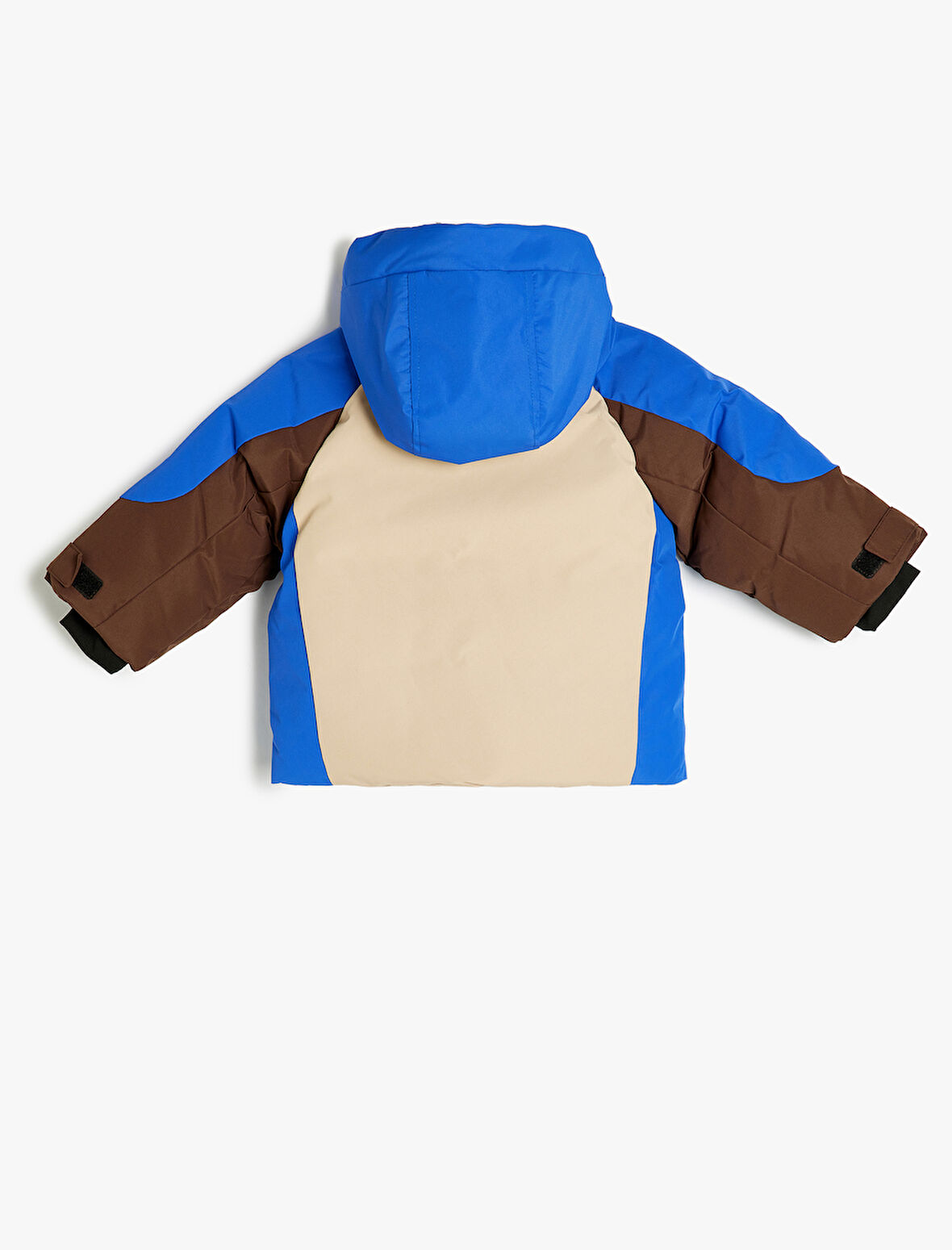 Kapşonlu Fermuarlı Uzun Kollu Cep Detaylı Renk Bloklu Mont&nbsp;