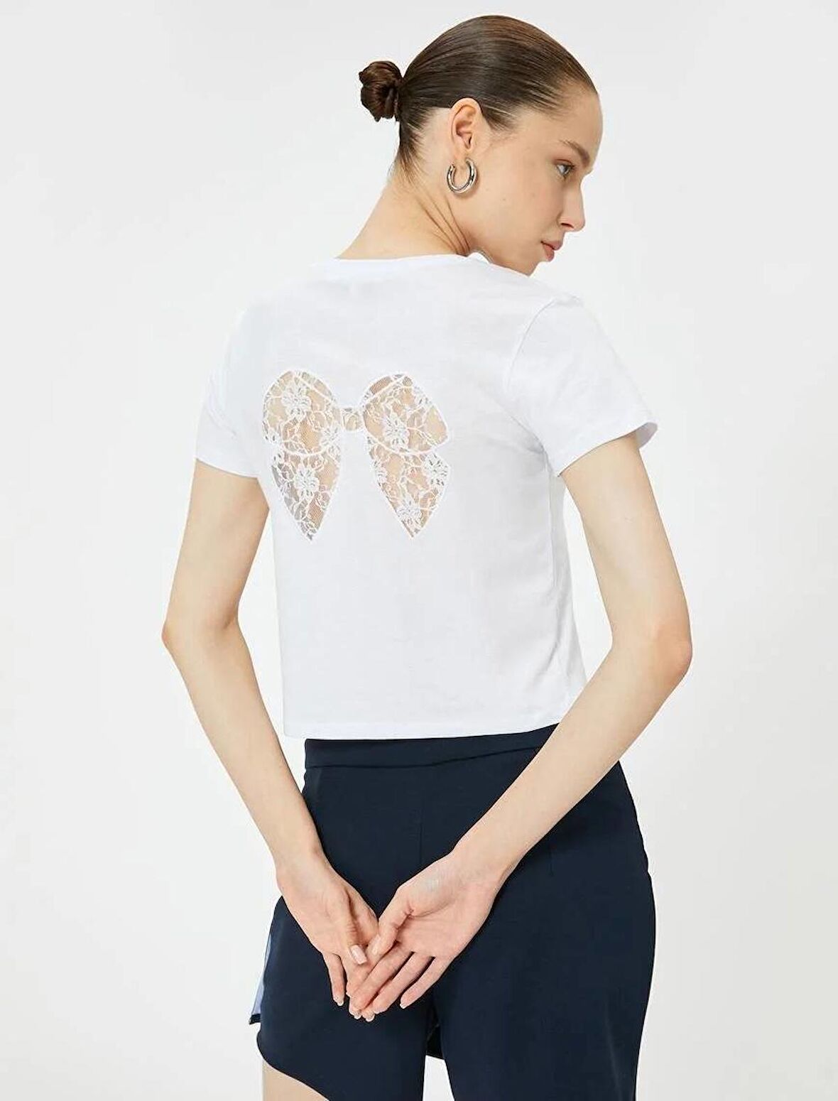 4SAL10851IK Koton Kadın T-shirt EKRU