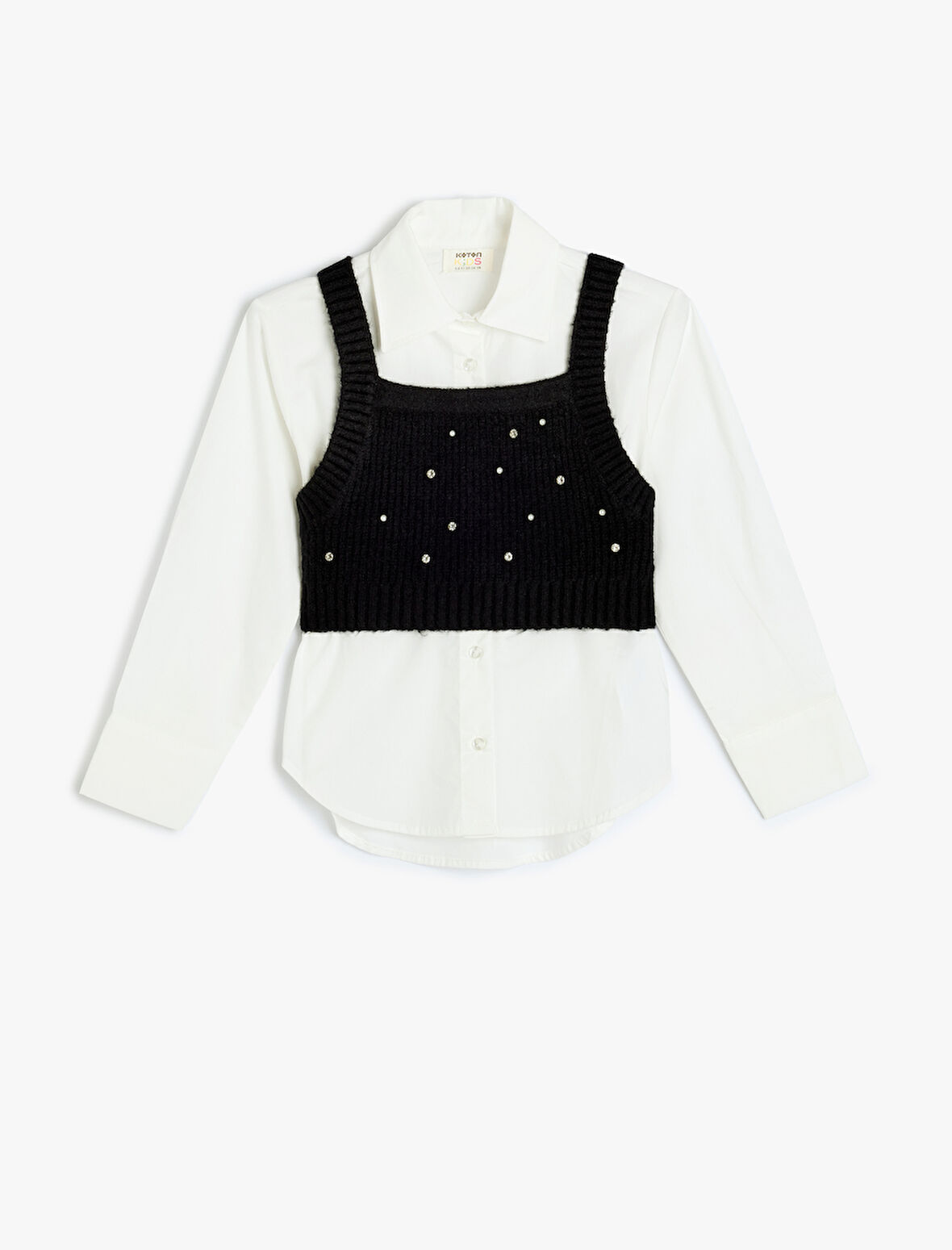 Süveter Detaylı Uzun Kollu Gömlek 