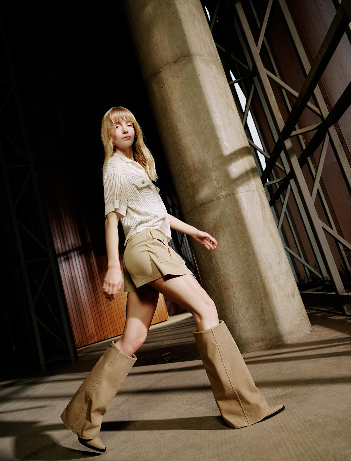 Kargo Şort Etek Cep Detaylı Düğmeli Normal Bel Slim Fit