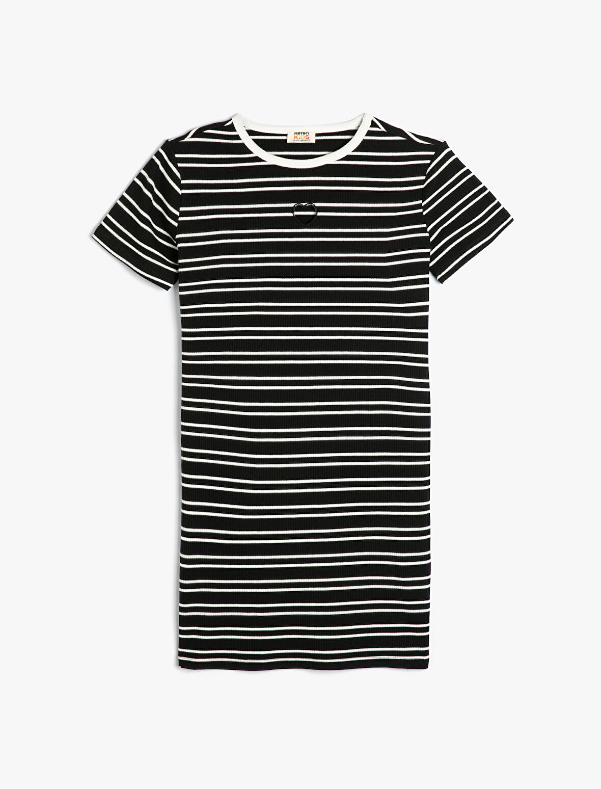 Elbise Kısa Kollu Bisiklet Yaka Ribanalı