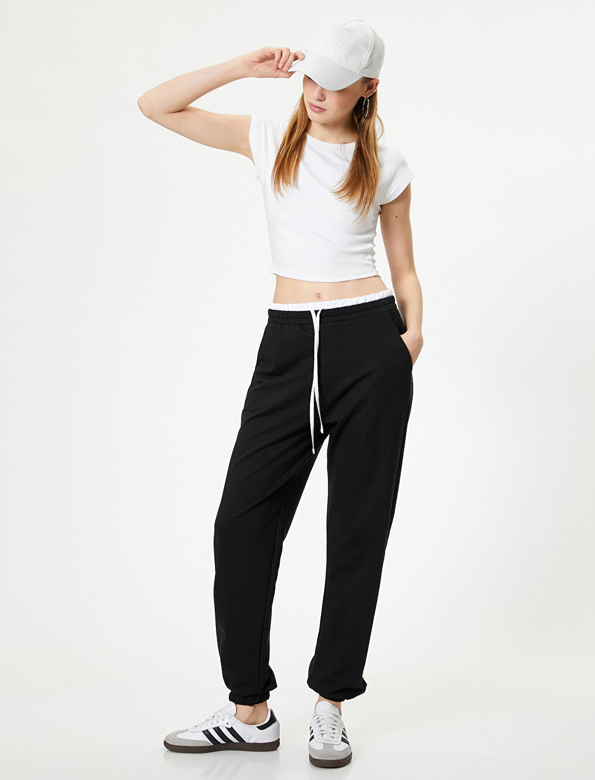 Jogger Eşofman Altı Çift Bel Detaylı Cepli Rahat Kalıp