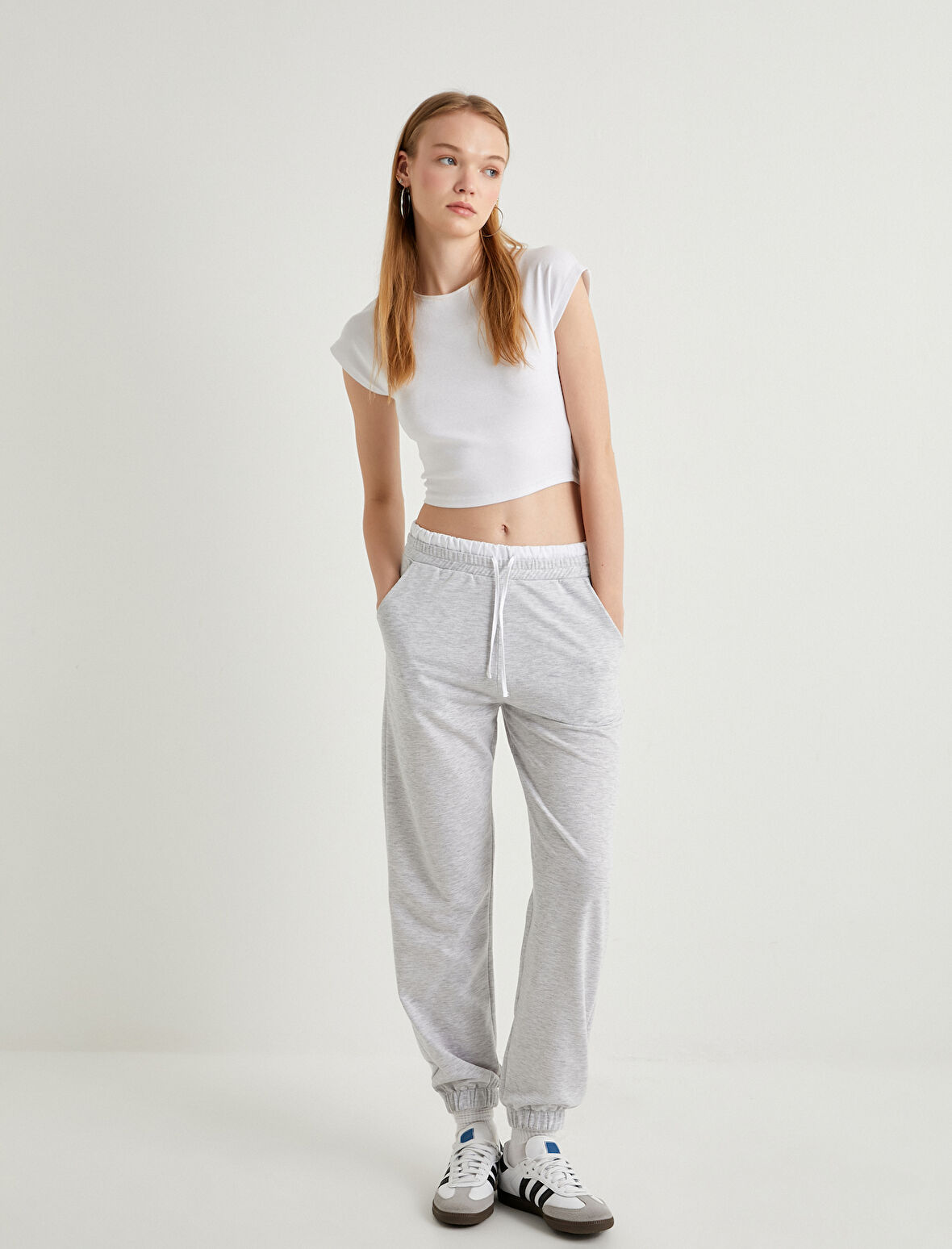 Jogger Eşofman Altı Çift Bel Detaylı Cepli Rahat Kalıp