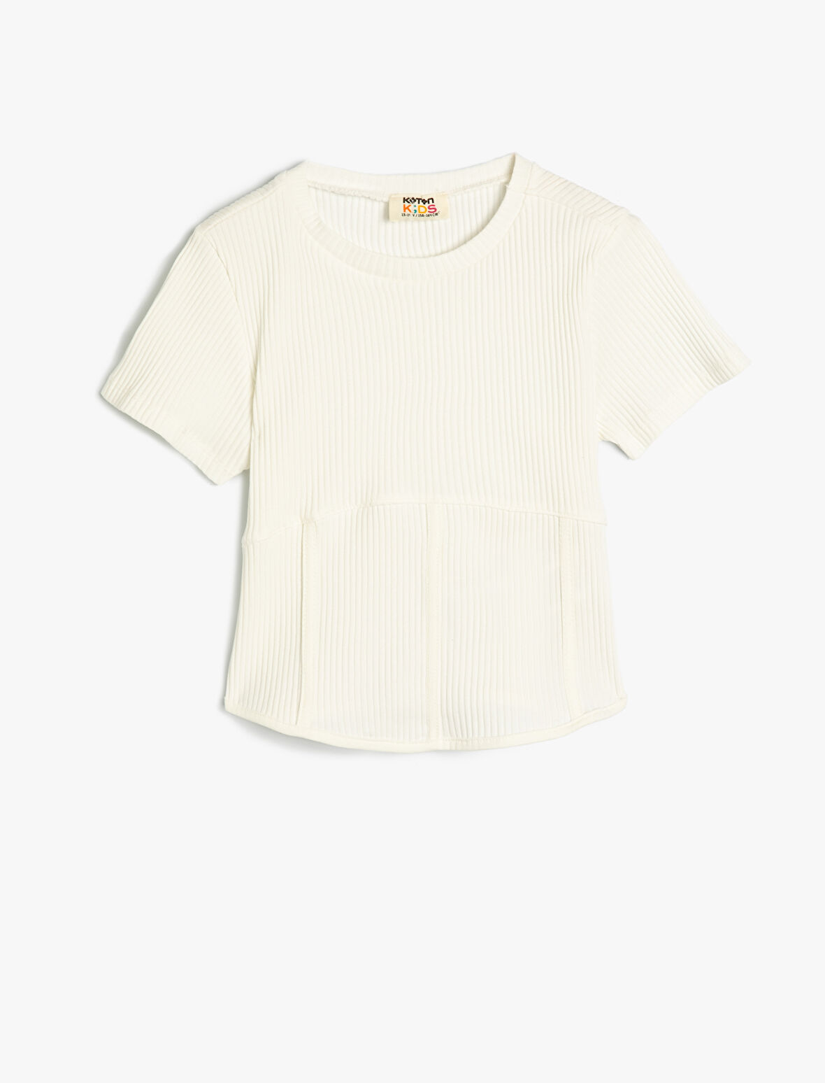 Basic Tişört Kısa Kollu Bisiklet Yaka Ribanalı Dikiş Detaylı 