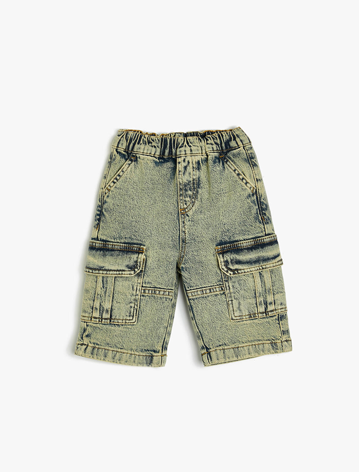 Kot Şort Kapaklı Cep Detaylı Pamuklu 