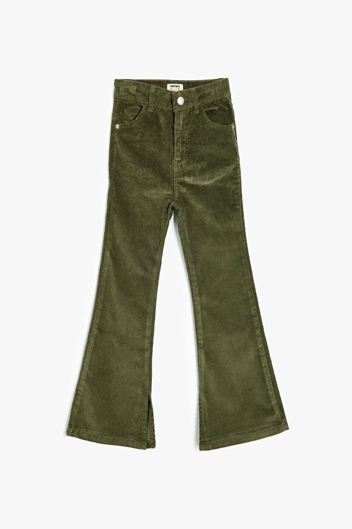 Koton Kız Çocuk Kadife Pantolon İspanyol Paça Yırtmaç Detaylı