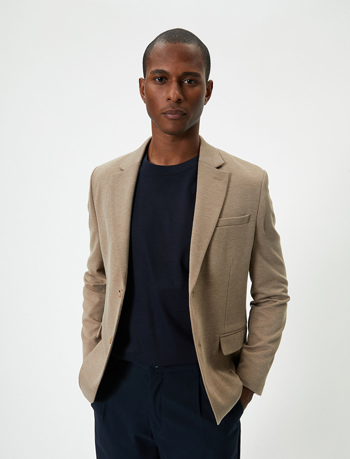 Blazer Ceket Slim Fit Düğmeli Cep Detaylı