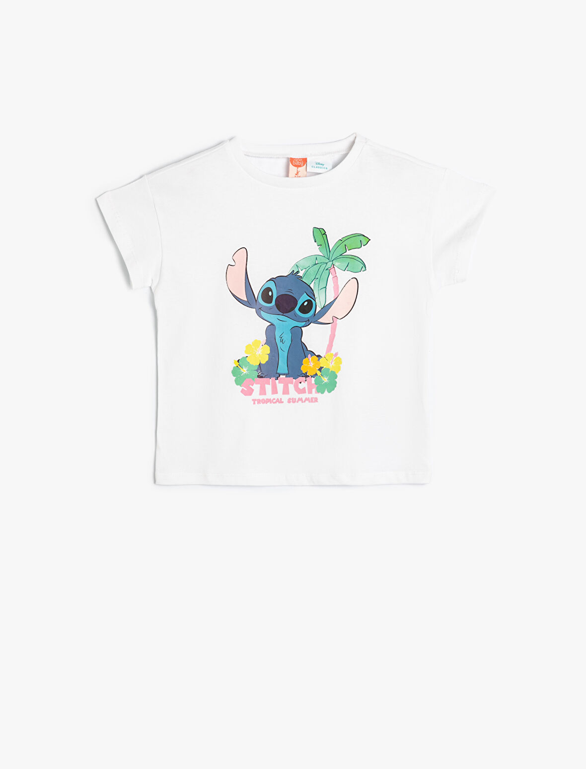 Stitch Tişört Lisanslı Kısa Kollu Bisiklet Yaka Pamuklu