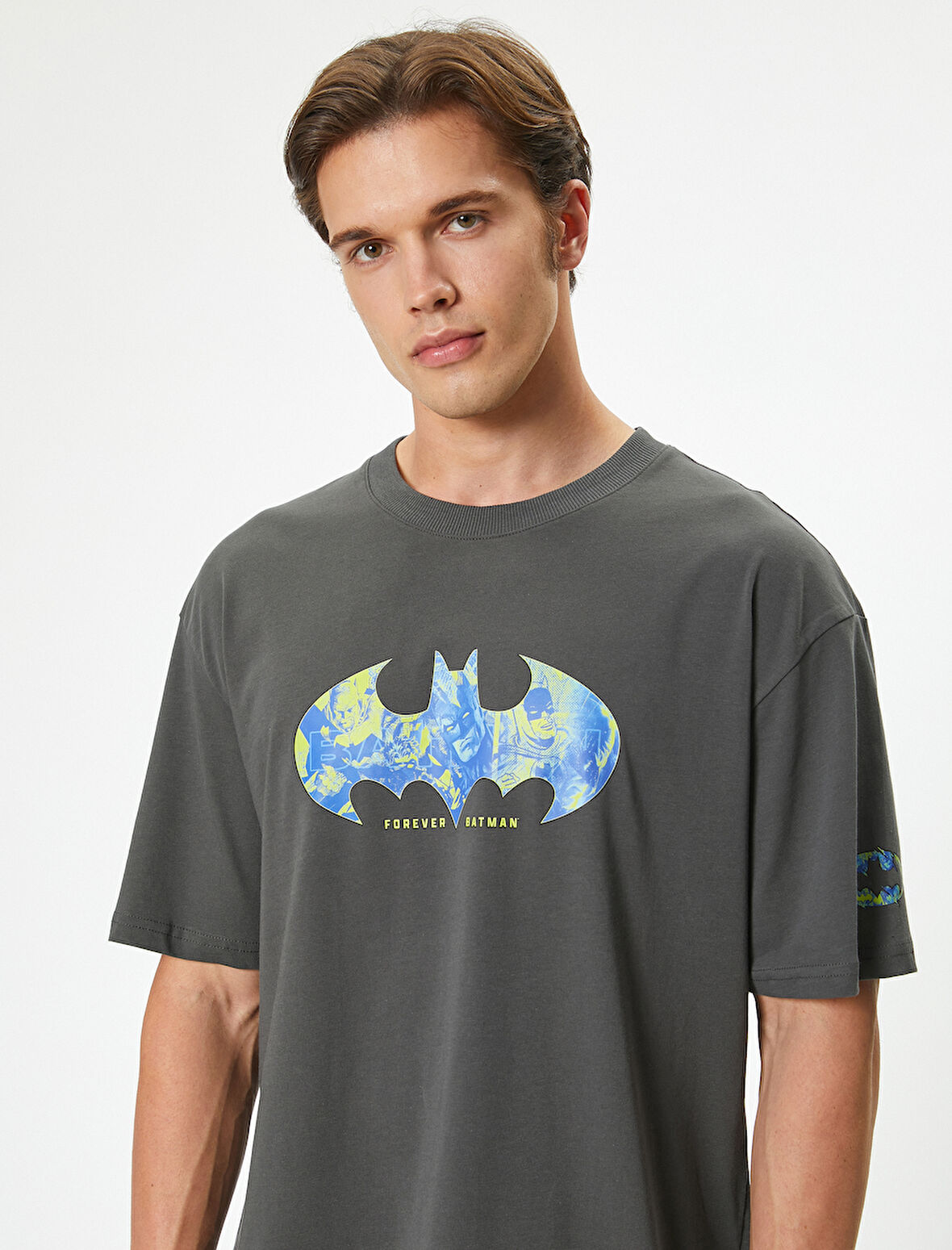 Batman Tişört Lisanslı Oversize Kısa Kollu Bisiklet Yaka Pamuklu
