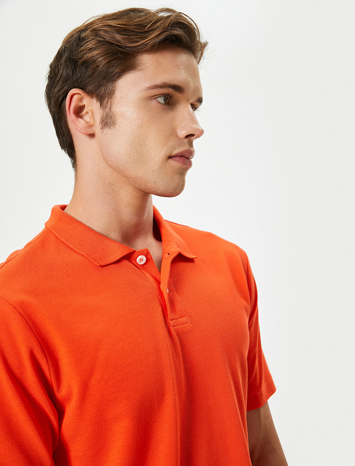 Slim Fit Tişört Polo Yaka Kısa Kollu Pamuklu