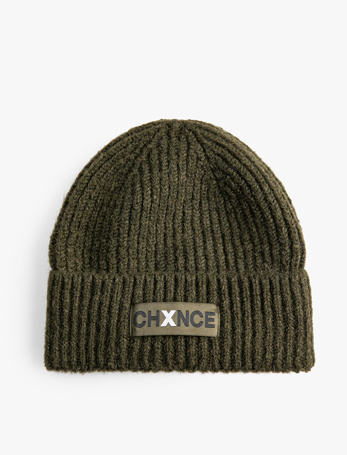 Katlı Bere Slogan Baskılı Etiket İşlemeli