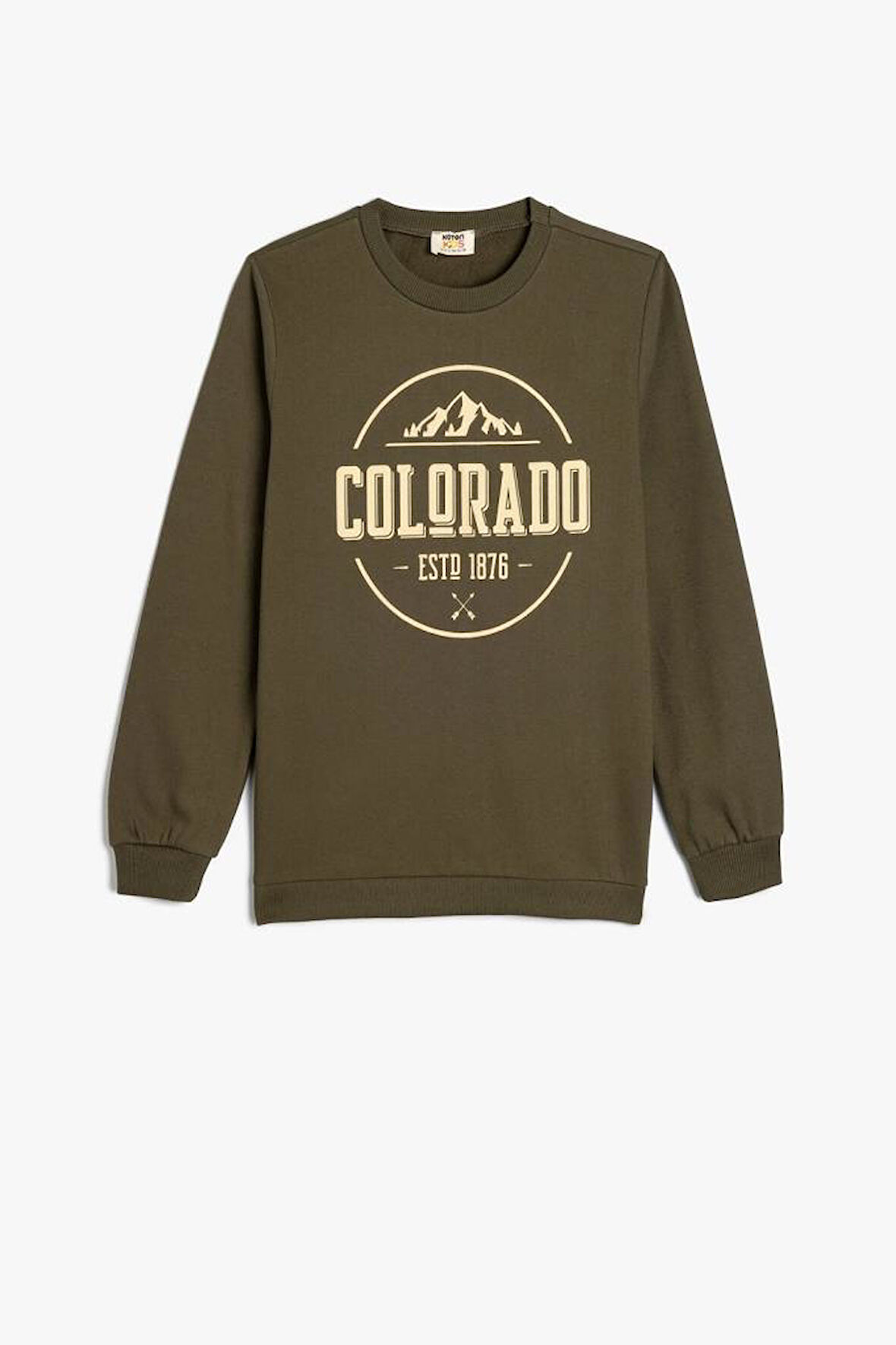 Koton Erkek Çocuk Sweatshirt Uzun Kollu Bisiklet Yaka Şehir Temalı Şardonlu