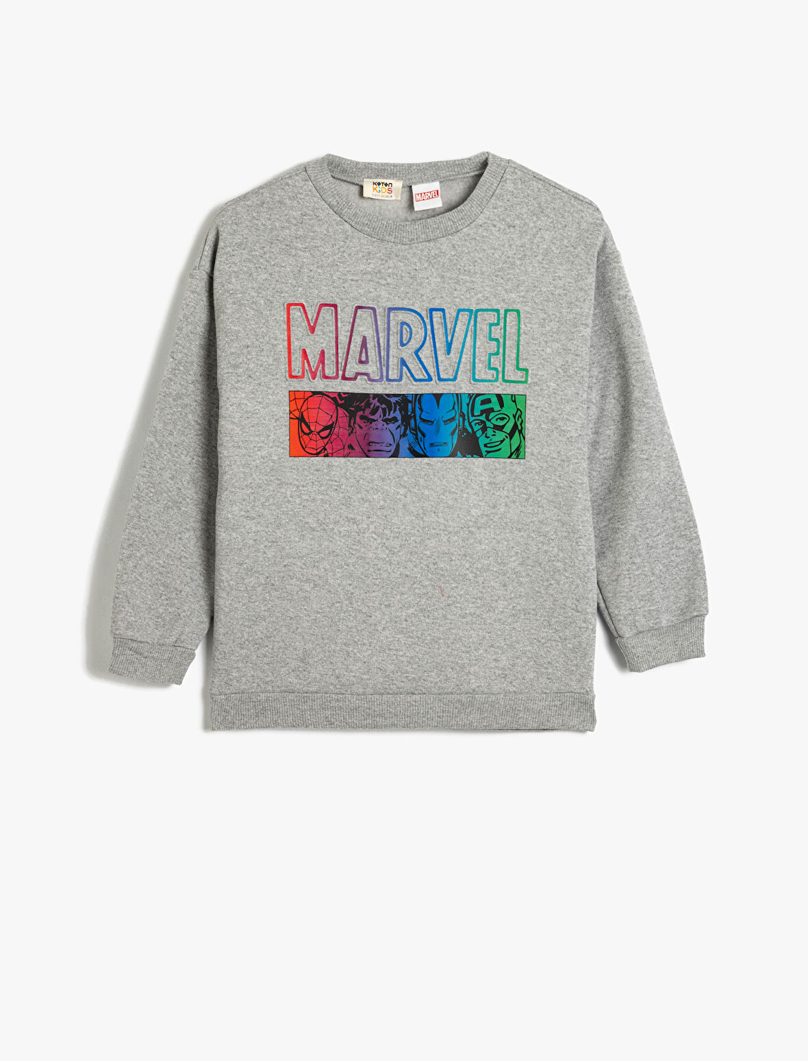 Marvel Sweatshirt Lisanslı Bisiklet Yaka Pamuk Karışımlı