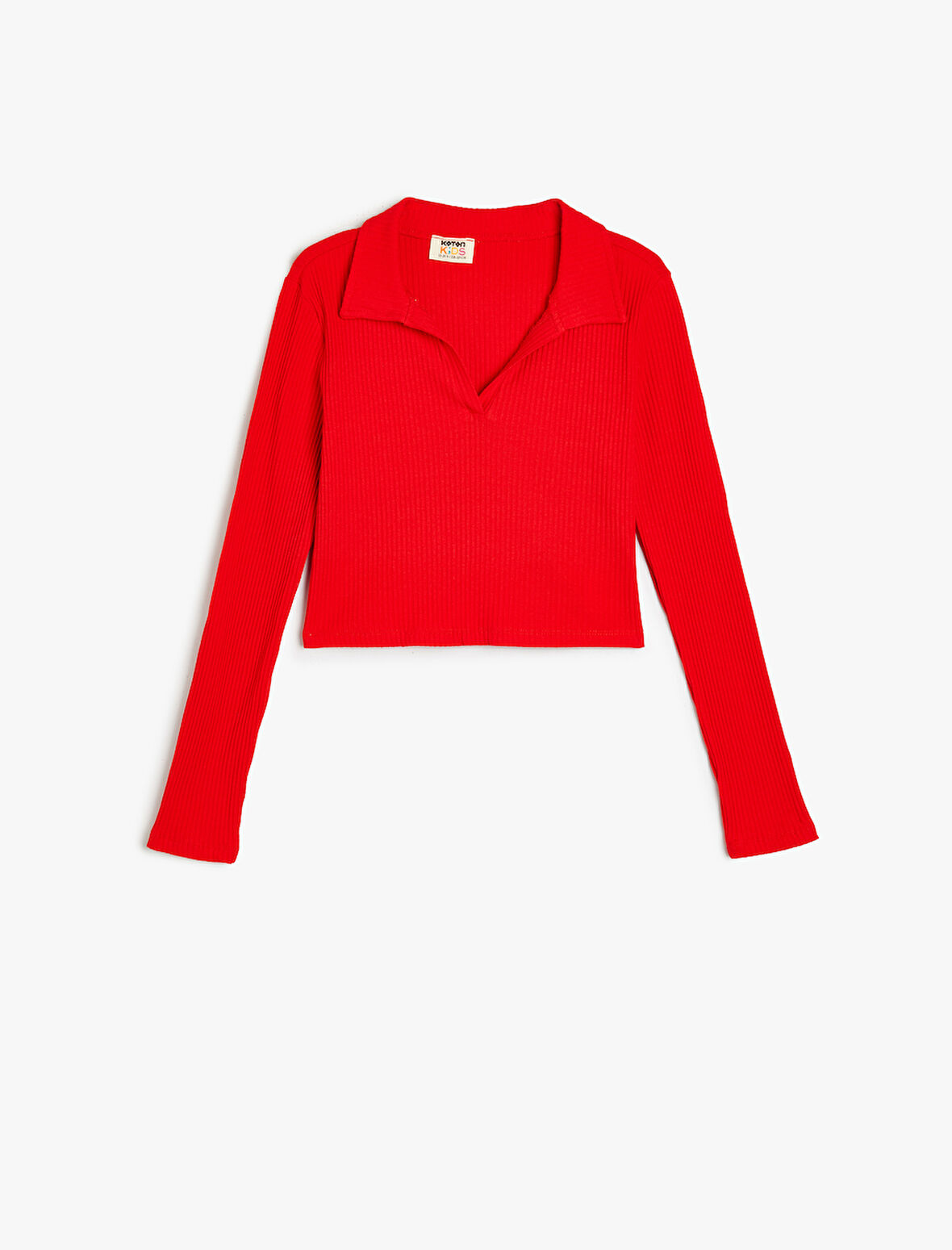 Basic Tişört Uzun Kollu Polo Yaka Fitilli