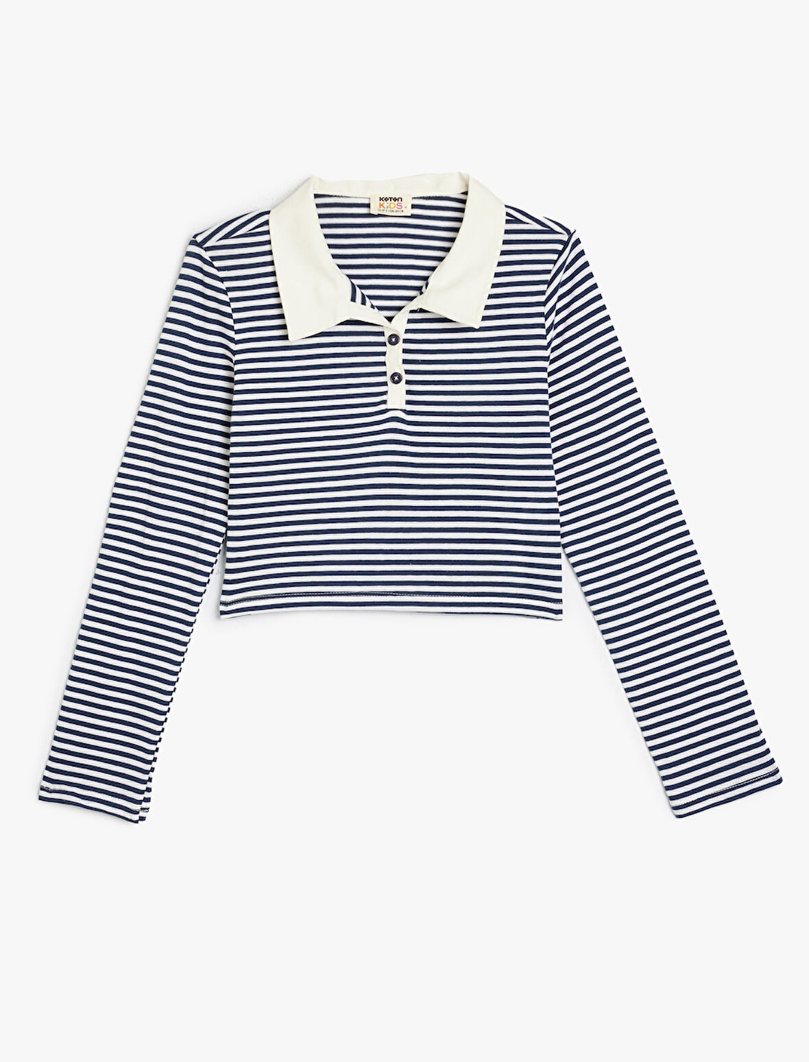 Polo Yaka Tişört Uzun Kollu Düğme Detaylı Pamuklu 