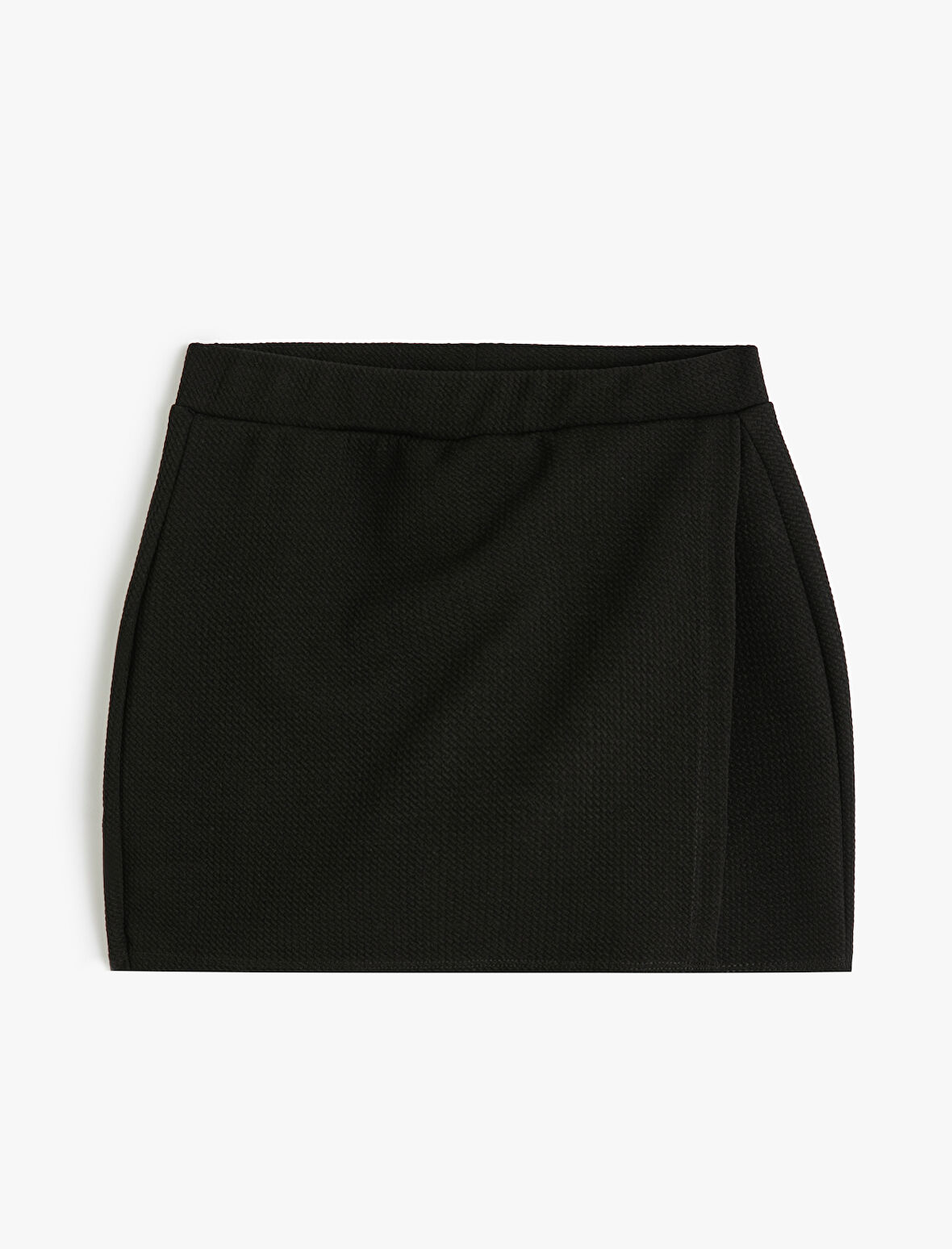Basic Mini Şort Etek Kruvaze Beli Lastikli 