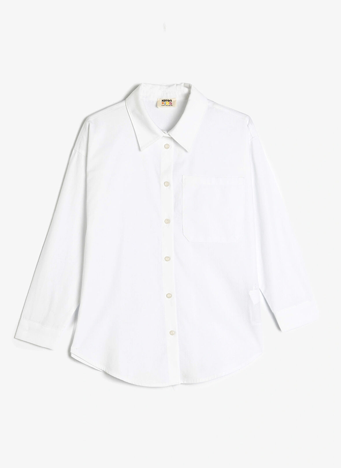 Koton Düz Beyaz Kız Çocuk Gömlek 5WKG60036AW