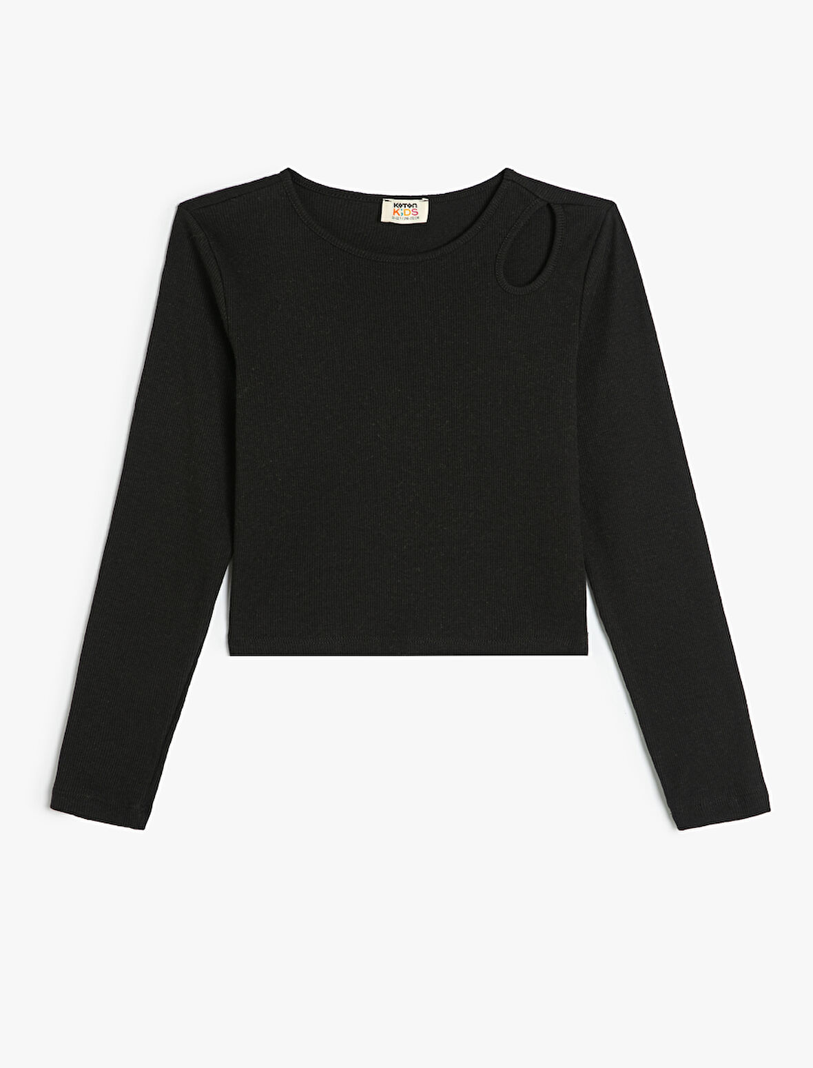 Bluz Uzun Kollu Yuvarlak Yaka Pencere Detaylı