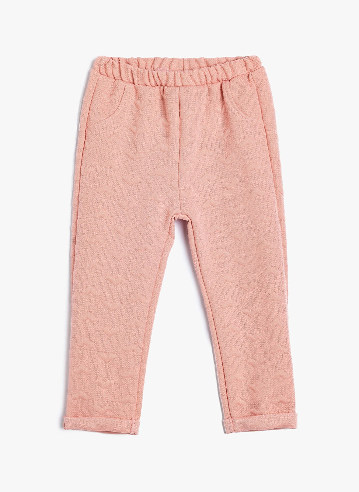 Pembe Kız Çocuk Lastikli Bel Regular Fit Kabartmalı Eşofman Altı 5WMG40050AK-A