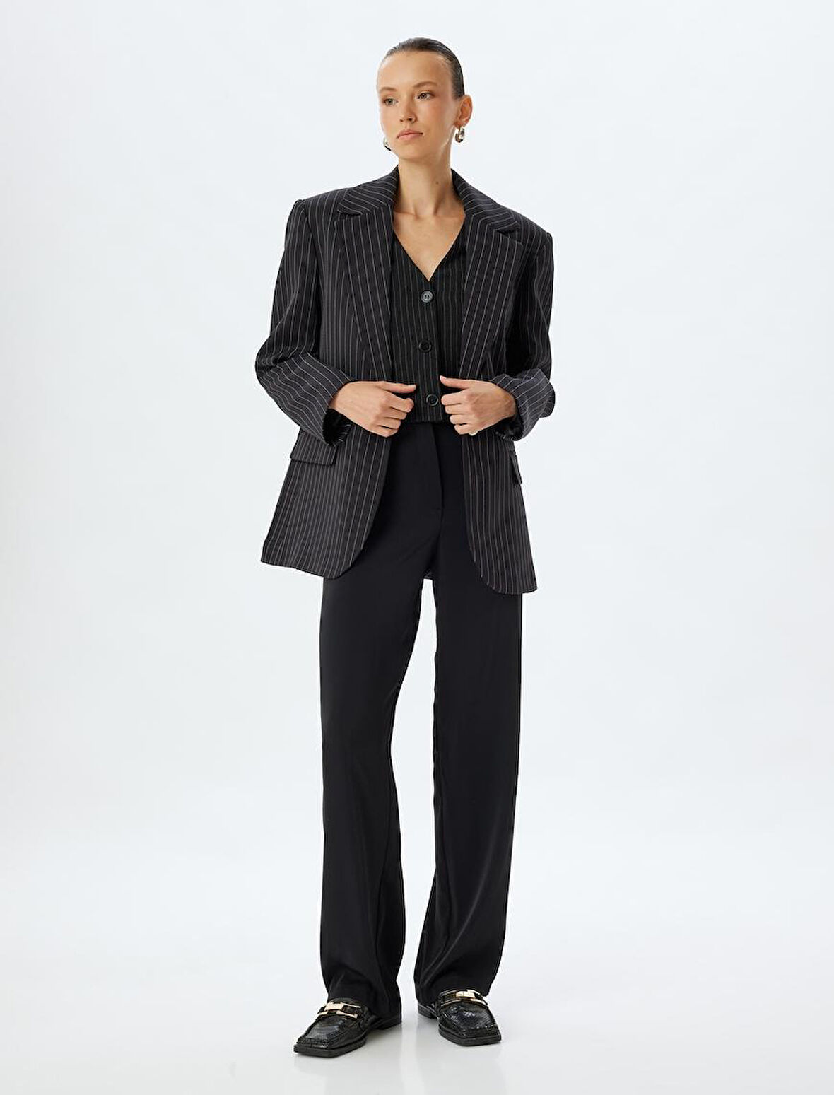 Kumaş Pantolon Bol Paça Standart Bel