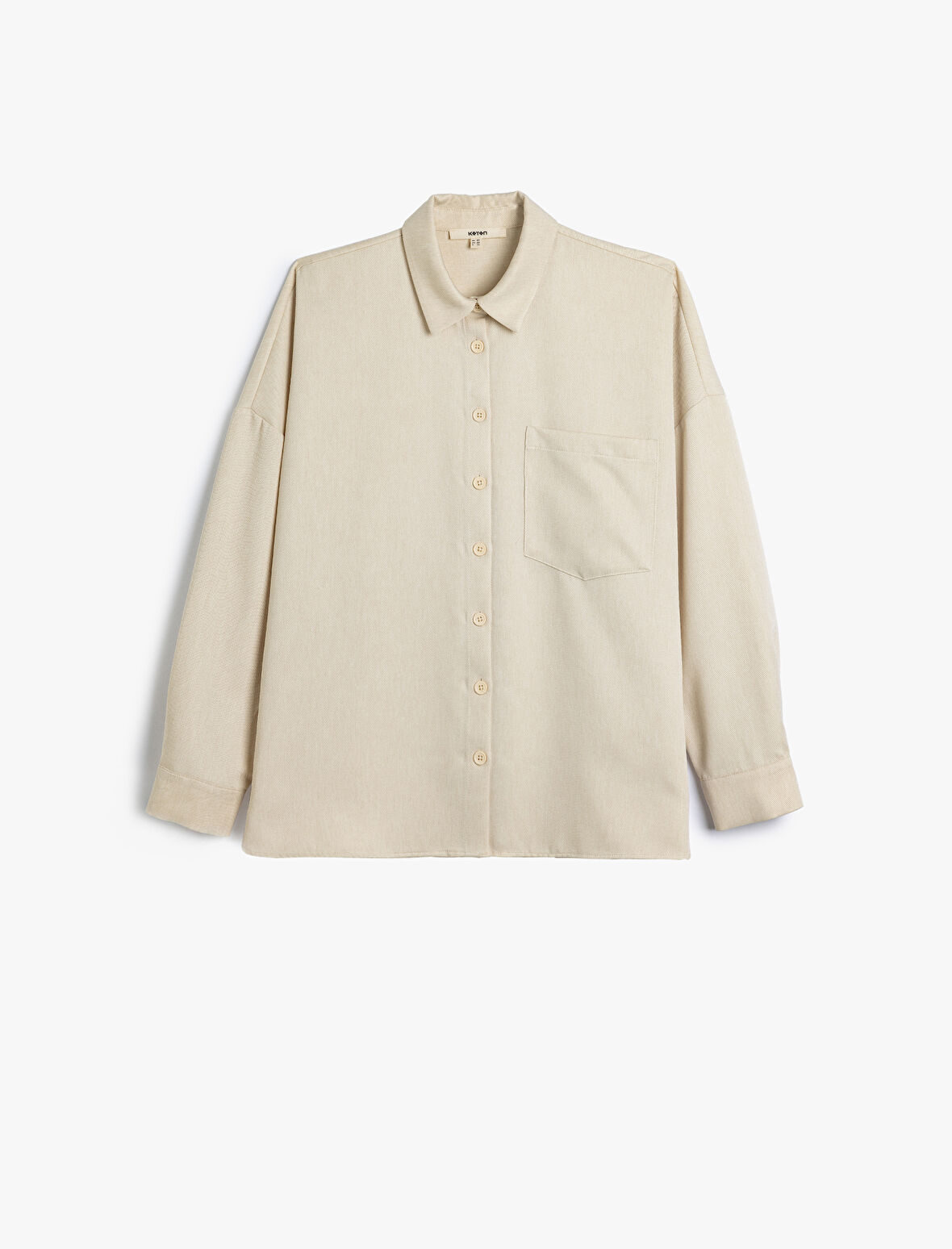 Oversize Gömlek Uzun Kollu Tek Cep Detaylı