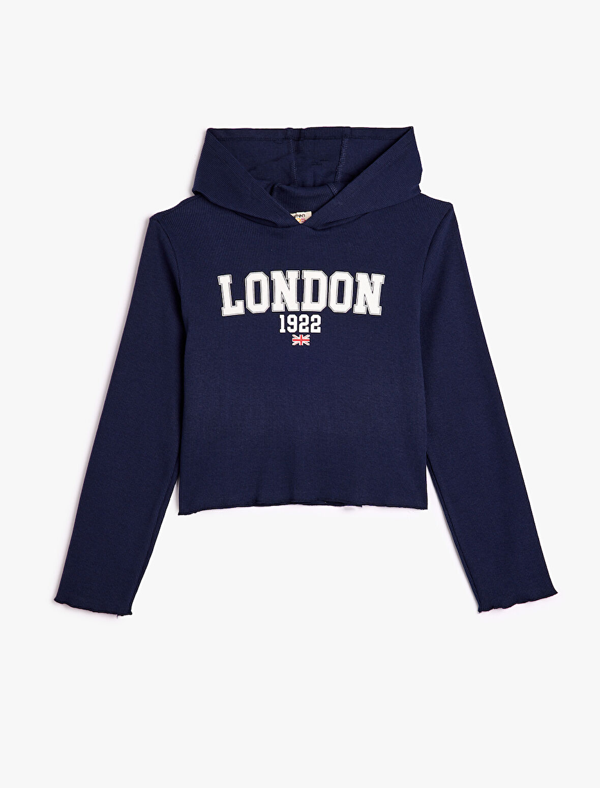 Kapşonlu Sweatshirt Şehir Baskılı Şardonlu Pamuklu