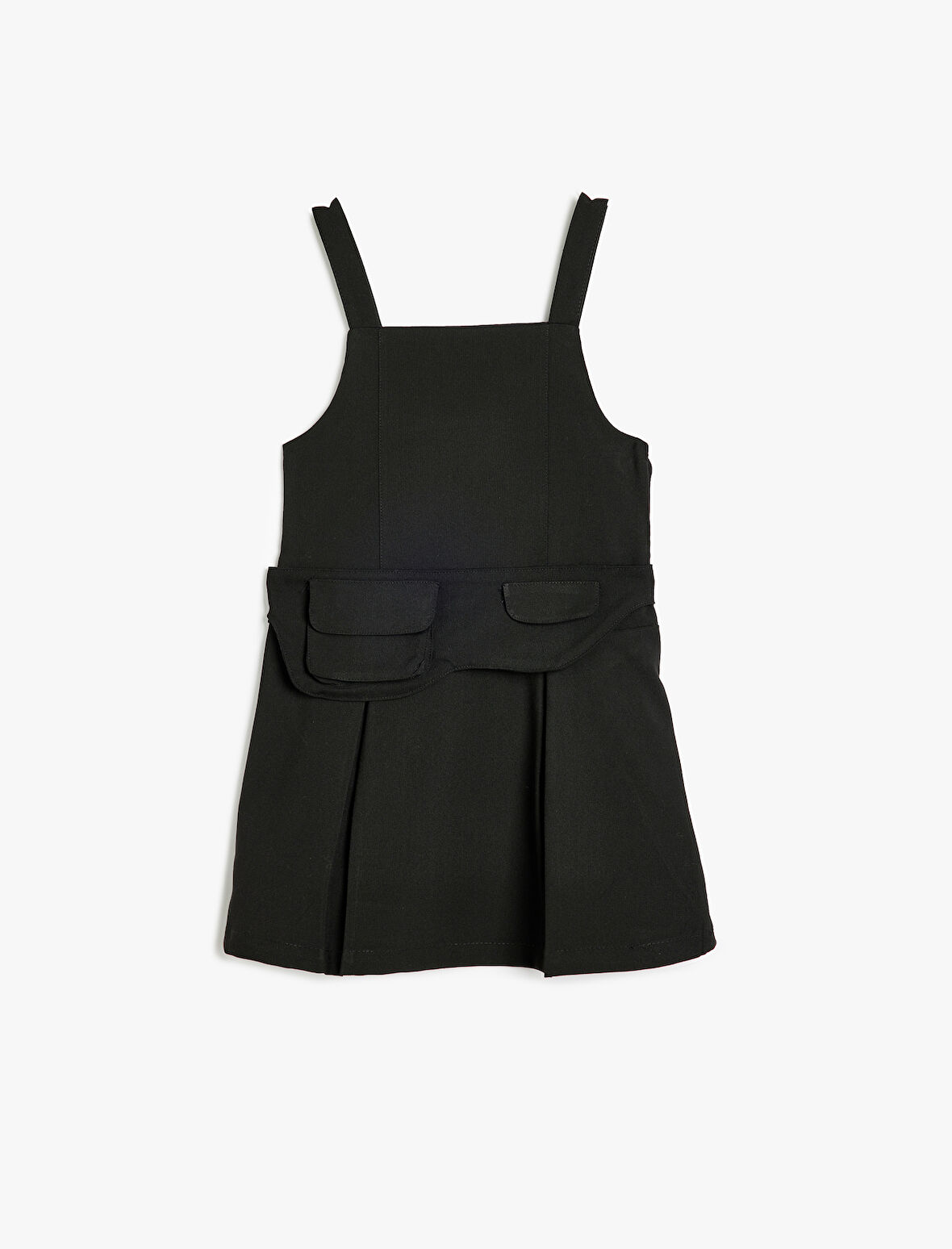 Kare Yaka Kapaklı Cep Detaylı Viskon Karışımlı Jile Elbise 