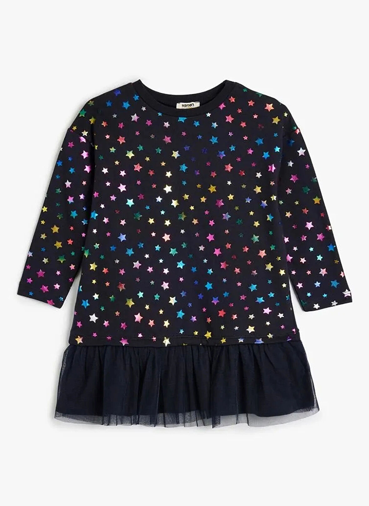 Koton İşlemeli Lacivert Kız Çocuk Diz Üstü Elbise 5WKG80026AK