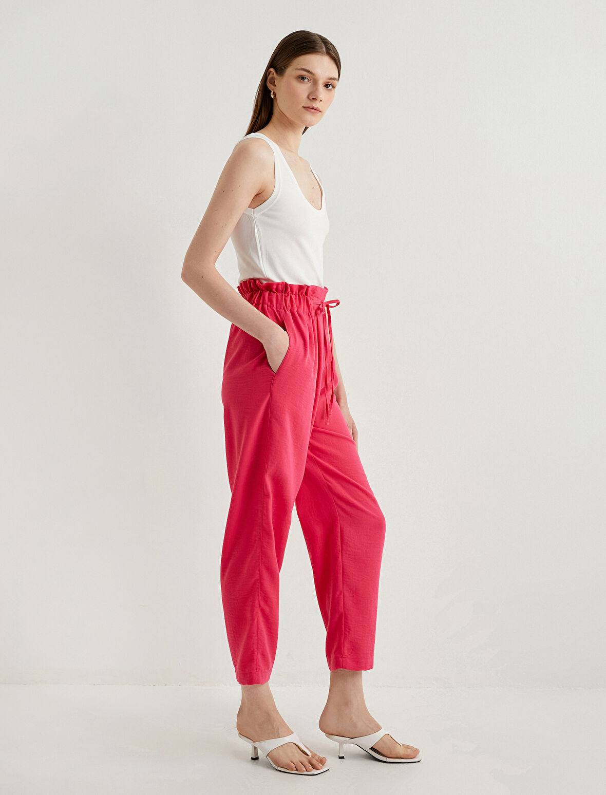 Jogger Pantolon Beli Bağcıklı Cep Detaylı Rahat Kesim