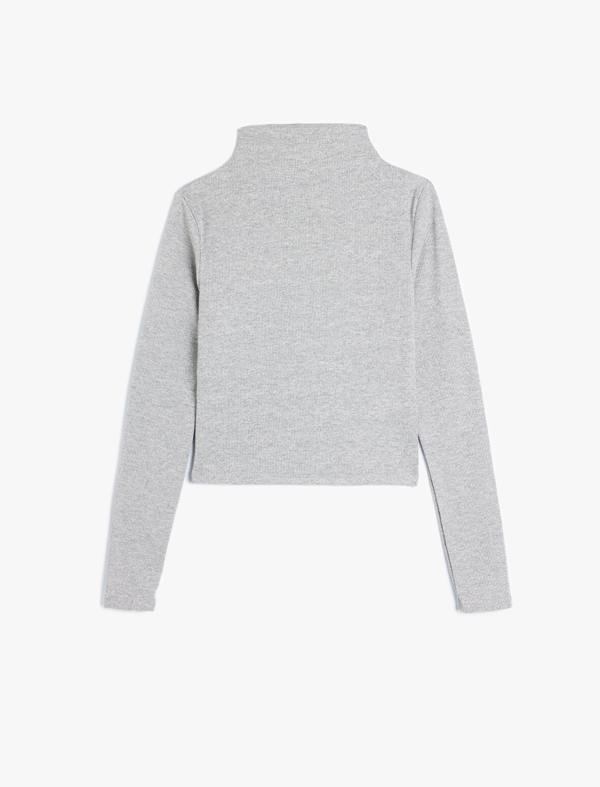 Basic Uzun Kollu Tişört Kaşkorse Dik Yaka Slim Fit